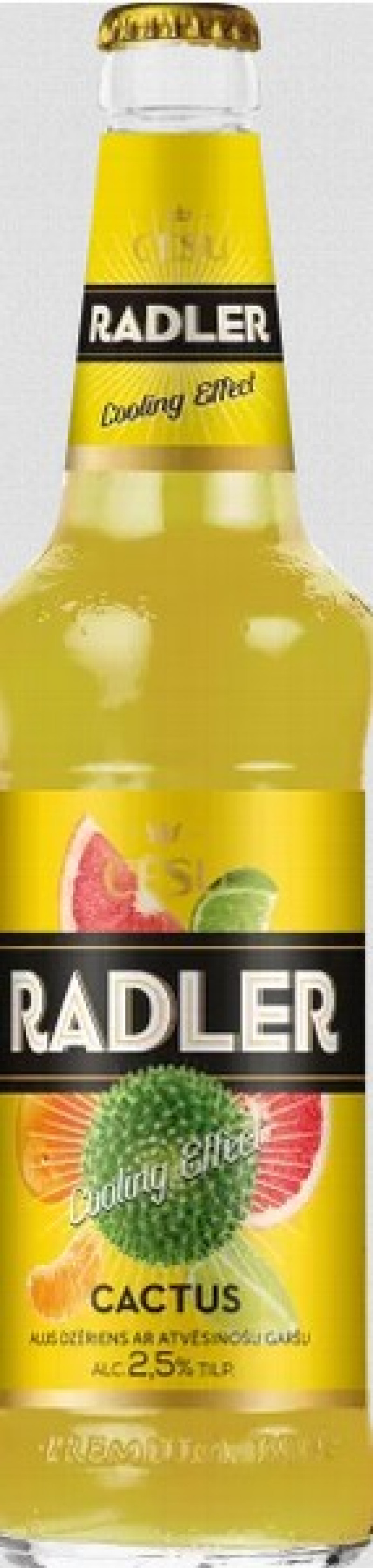 Alus Cēsu radler Cactus Cool 2.5% 0.5L 1/20 (26.12.2026) DEPOZĪTA maksa 0.10 eiro Latvija