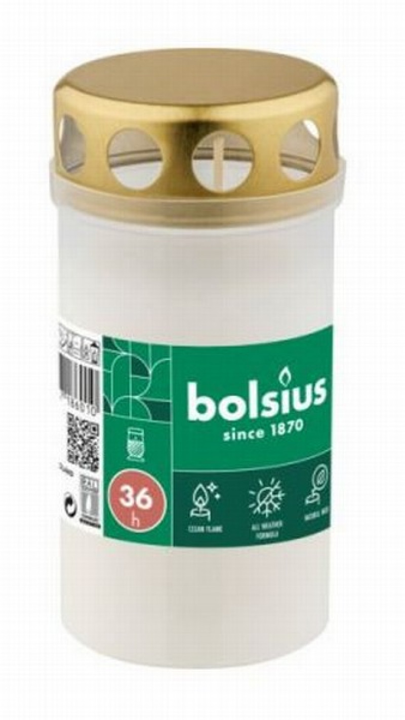 Svece Kapu 6*12cm 36h balta 1/20 36h