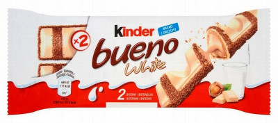 Šokolādes batoniņš Kinder Bueno White 39g 1/30 Polija(17.08.25)
