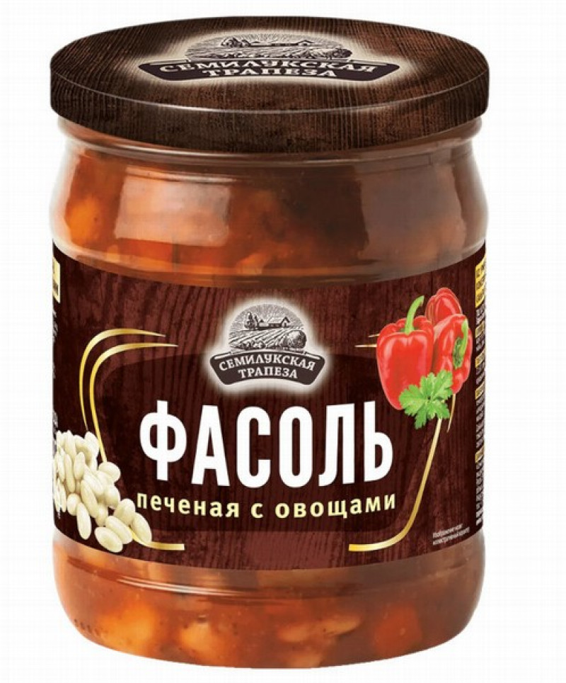 Ceptas pupiņas ar dārzeņiem 470g 1/8 Semilukskaja Trapeza Krievija(23.01.28)