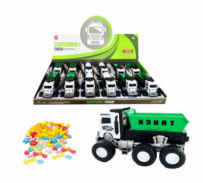 Rotaļlieta auto Container truck ar dražejām 10g 1/12