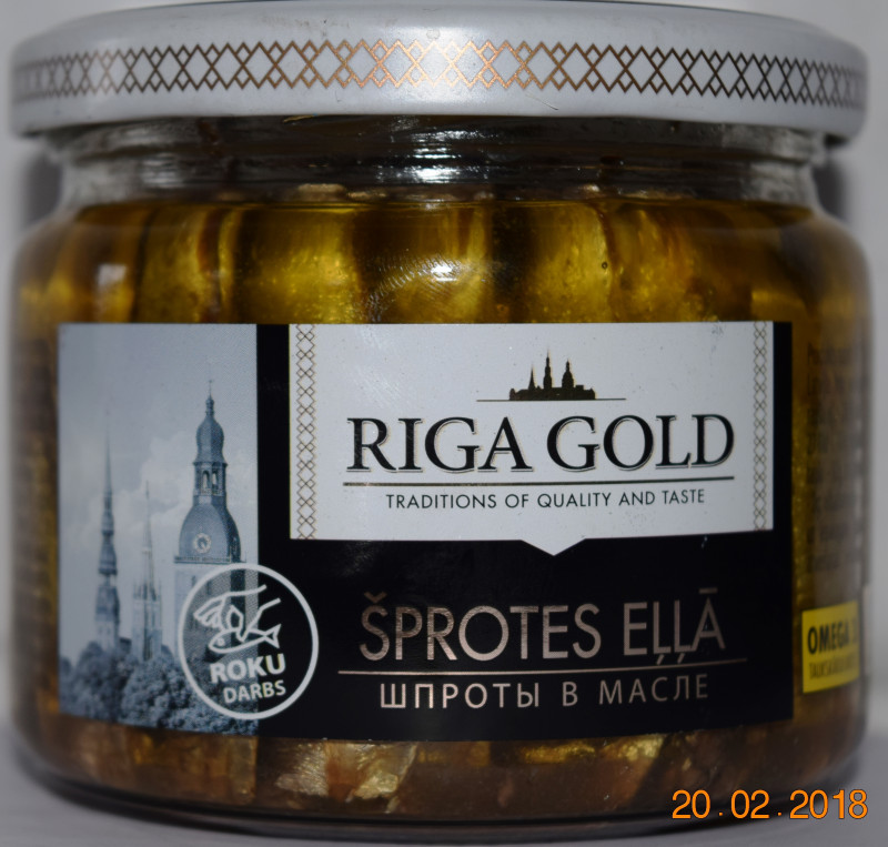 Šprotes eļļā st.250g Rīgas Zelts  (05.02.2029)  Latvija
