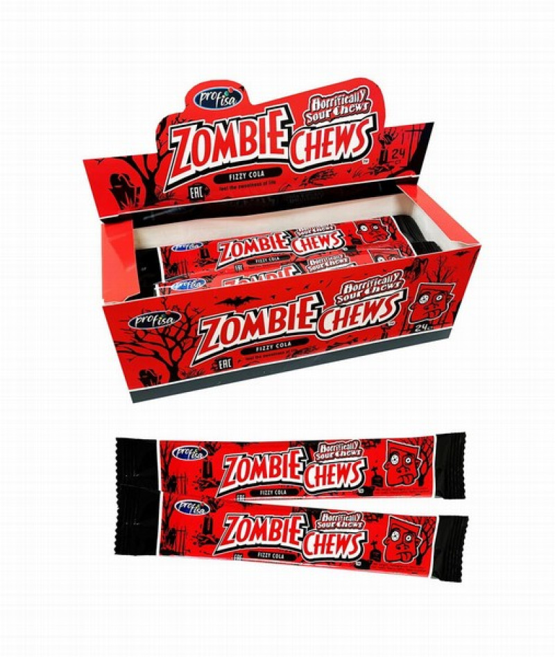 Mīksts īriss Zombie Chews Fizzy cola 20g*24gb (09.05.27) Pakistāna