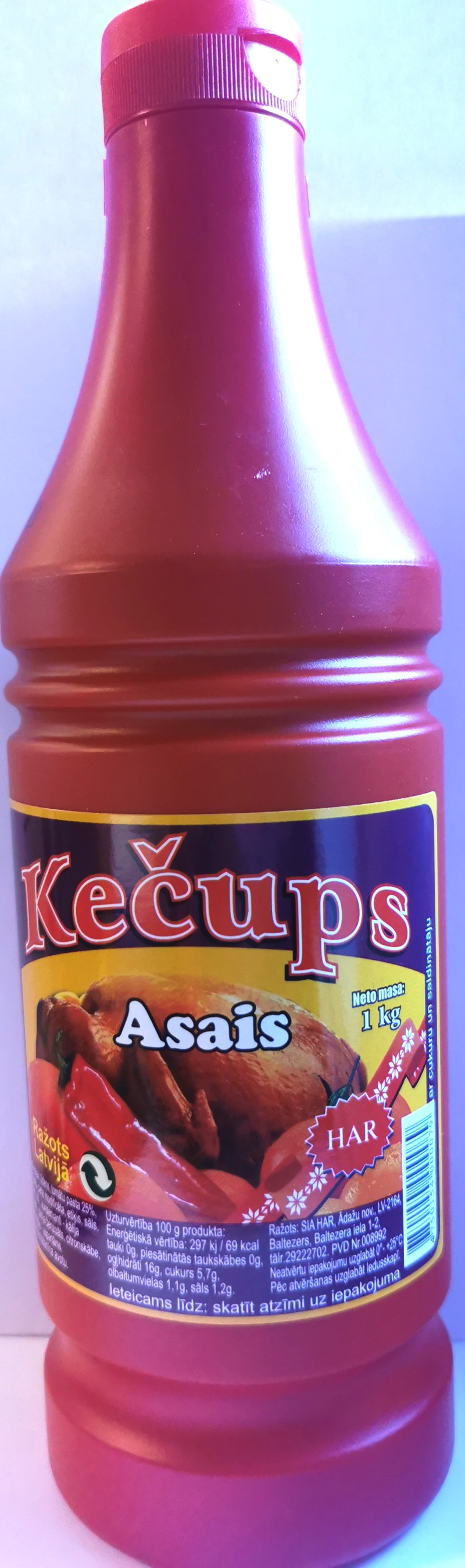 Kečups HAR asais 1kg 1/6 (21.03.2026) Latvija
