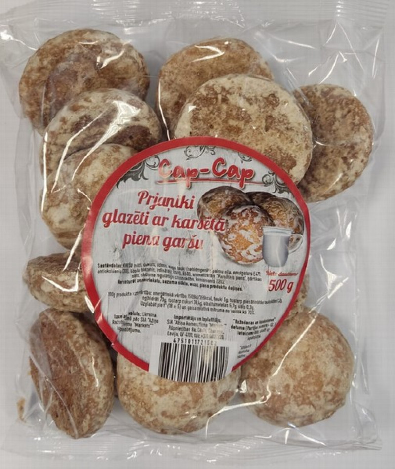 Prjaņiki Cap-Cap ar karsētā piena pildījumu 500g 1/12 (28.06.26) Ukraina