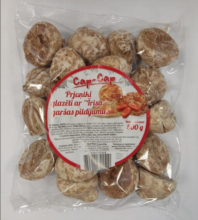 Prjaņiki Cap-Cap ar īrisa garšas pildījumu 500g 1/13 (22.04.2026) Ukraina