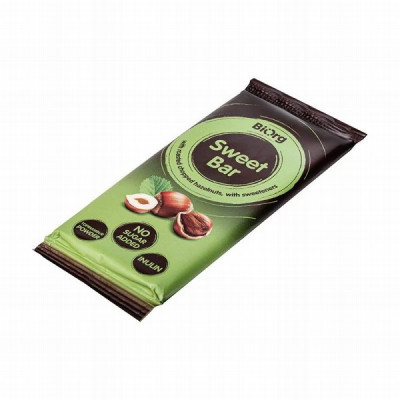 Sokolāde Sweet Bar bez cukura ar drupīnatiem lazdu riekstiem 90g (13.03.2026)