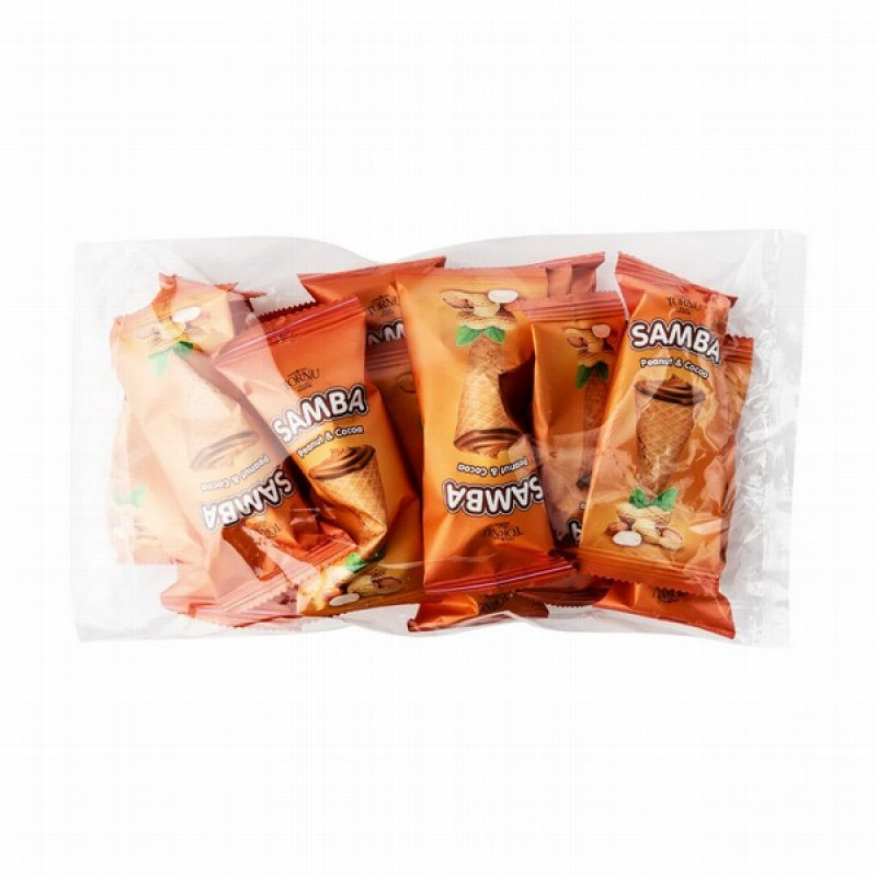 Vafeļu konusi Torņu Samba ar zemesriekstu pildījumu 1kg (01.03.2026) LV