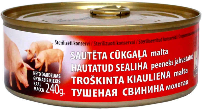 Cūkgaļa sautēta 240g Brasla(28.01.2028)