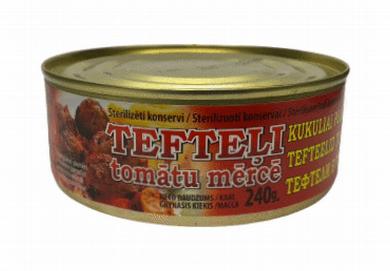 Vistas gaļas Tefteļi  tomātu mērcē 240g Brasla (30.01.2028)