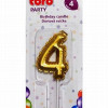 Jubilejas svece 4 Zelta 7cm