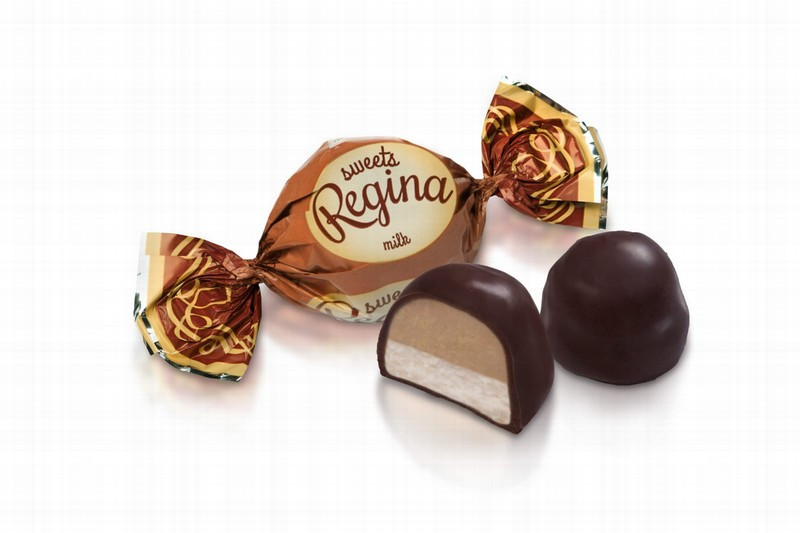 Šokolādes konfektes Regina piena 1kg 1/4 (27.04.26)UA