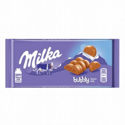 Šokolāde Milka Bubbly piena 90g (15.01.26) Vācija