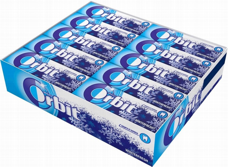 Košļājamā gumija Orbit Winterfresh bez cukura 14g*30gb (29.06.26)Polija