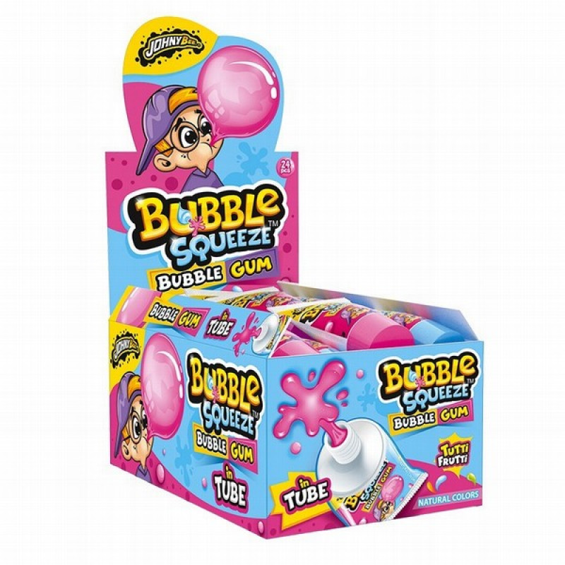 Košļājamā gumija Sour Bubble Squeeze 30g*24gb (25.05.2027)
