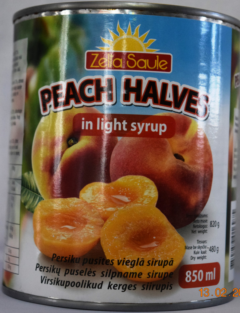 Persiku pusītes sīrupā 850ml Zelta Saule(28.06.2026)