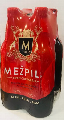 Alus Aldara Mežpils tradicionālais 5.1% 0.5L 4-paka (Cena pa 1gb) DEPOZĪTA maksa 0.10 eiro (05.11.23