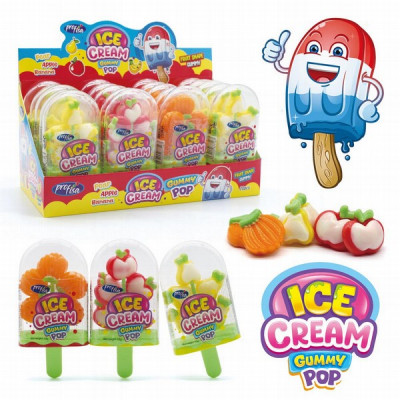 Želekonfektes Ice cream gummy pop 12gr*20gb(01.12.27) Ķīna