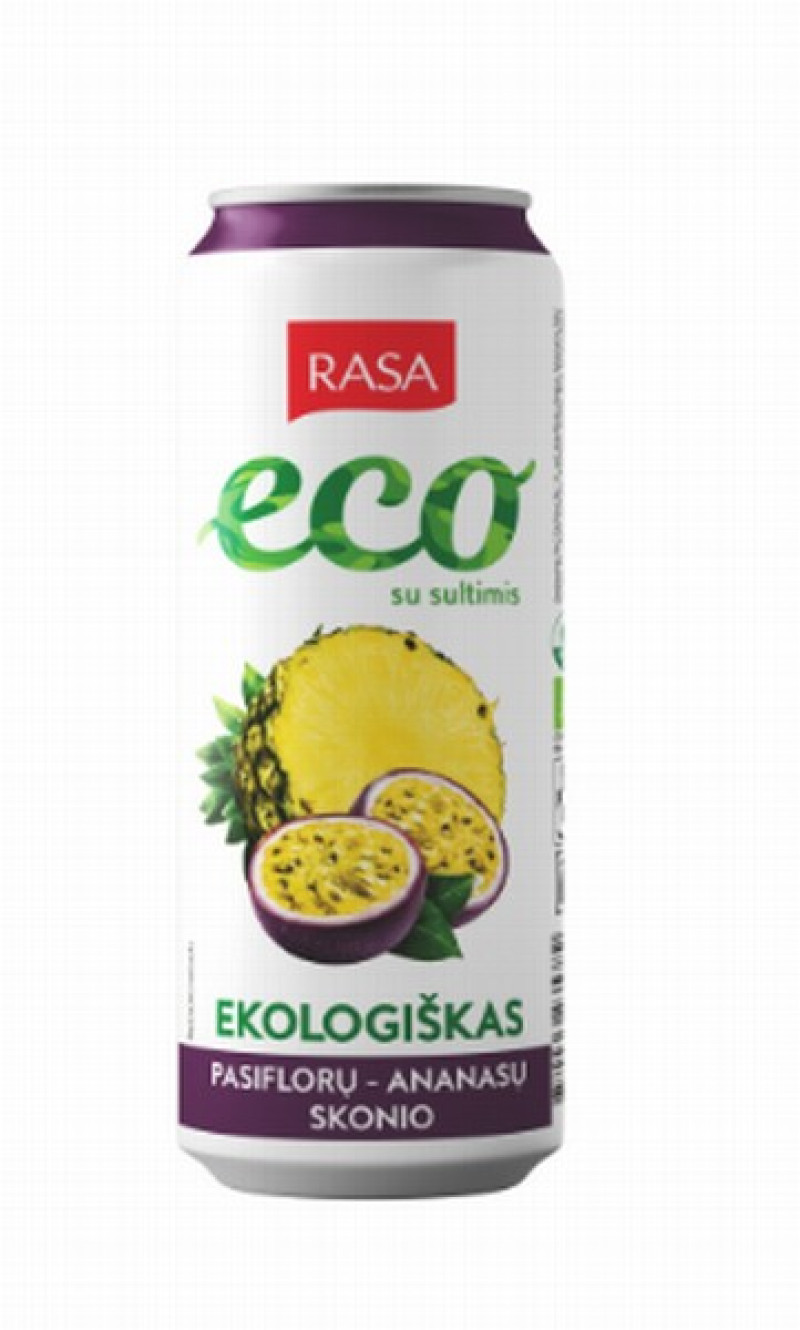 Limonāde RASA ECO ar marakujas un ananāsu garšu gāzēts 0.5 CAN DEP.(19.03.26)Lietuva 1/24