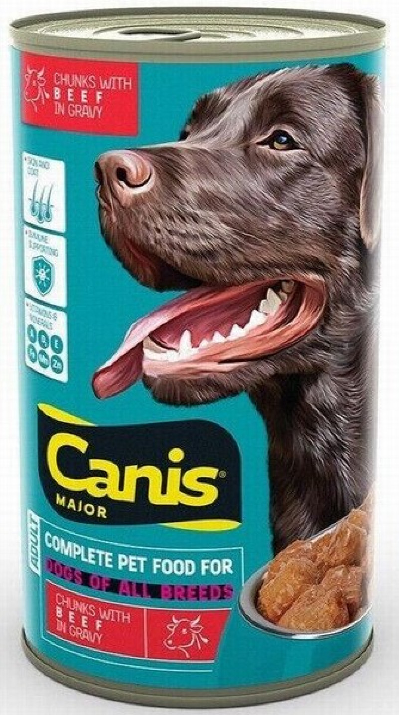 Suņu konservi Canis Major ar liellopu 1.250kg (14.01.28)Polija