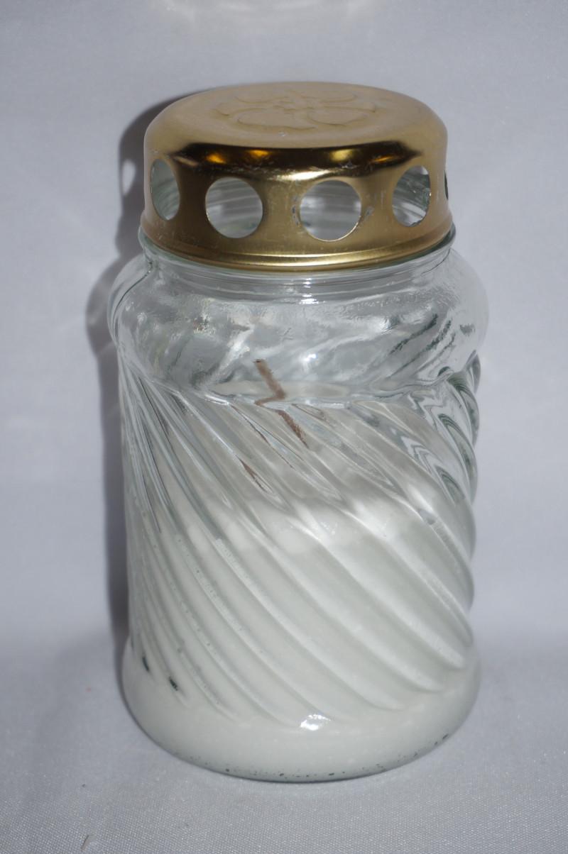 Svece kapu balta stikla 1/12