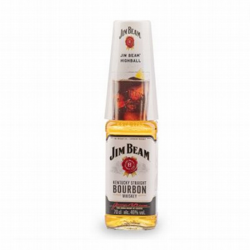 Viskijs Jim Beam White 40% 0.7L + glāze 