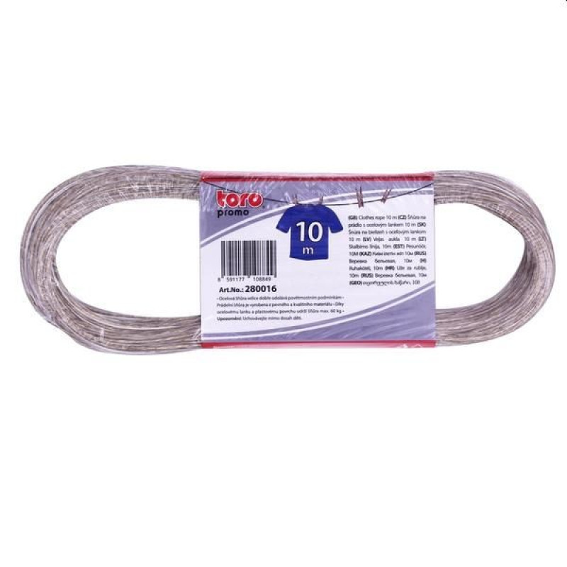 Veļas aukla 10m Toro caurspīdīga