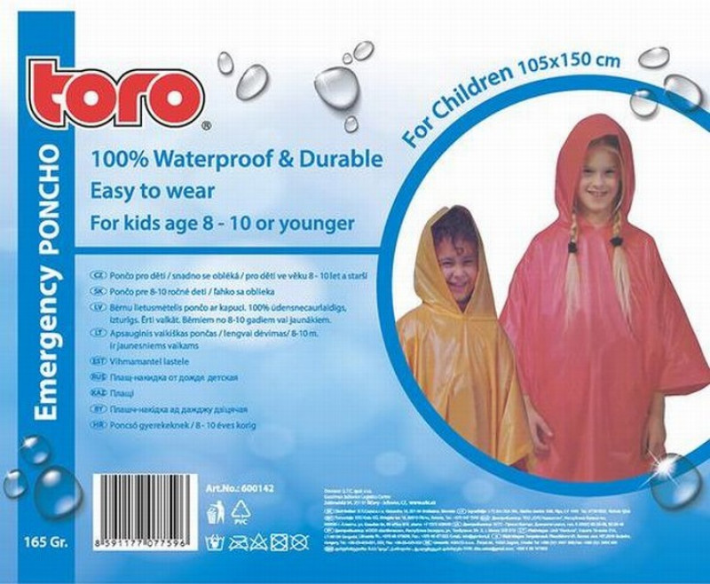  Lietusmētelis Pončo bērnu biezais Čehija