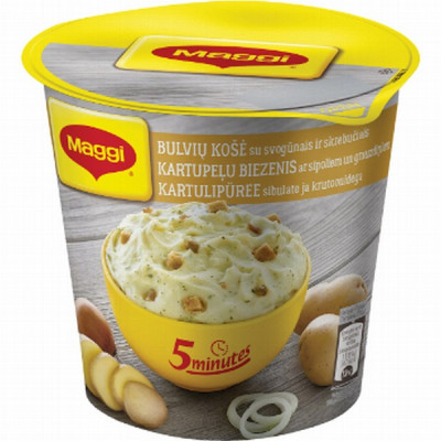 Kartupeļu biezputra Maggi ar sīpoliem un grauzdiņiem traukā 59g (01.26)Polija
