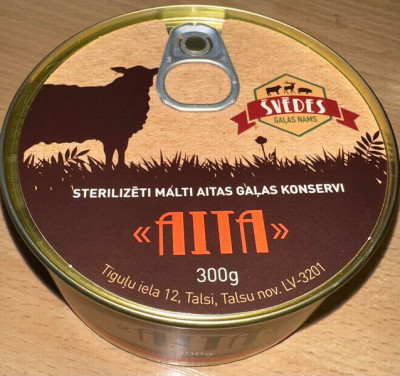 Aitas gaļa sterelizēta malta 300g Švēde (02.05.2026)