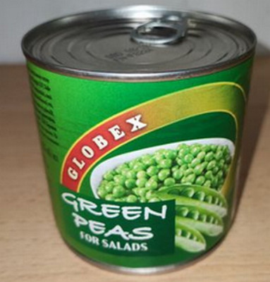 Zaļie zirnīši Globex 425ml 1/10 (26.01.26)Ungārija