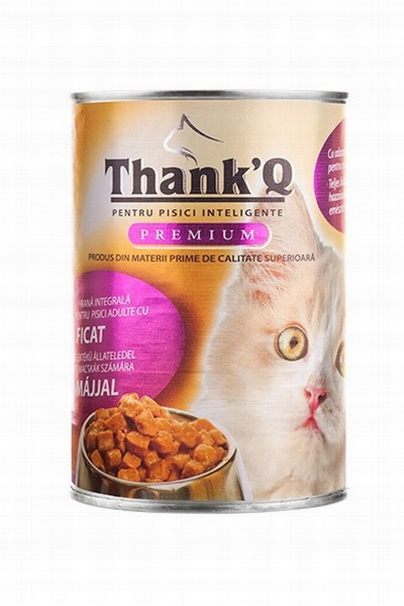 Kaķu konservu ThankQ Premium ar aknām 415g (29.05.27)
