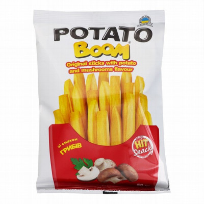 Čipsi Potato Boom ar sēņu garšu 50g 1/30 (17.04.26)Ukraina
