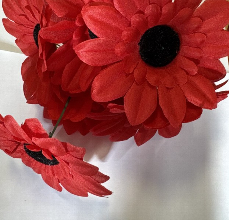 Mākslīgie ziedi Gerbera sarkana dzeltena