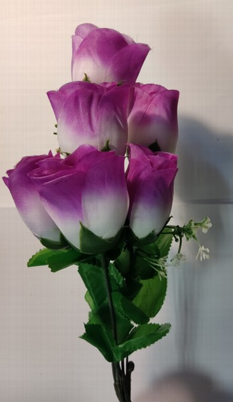 Mākslīgie ziedi Rožu pušķis (rozā,sarkans, violets)