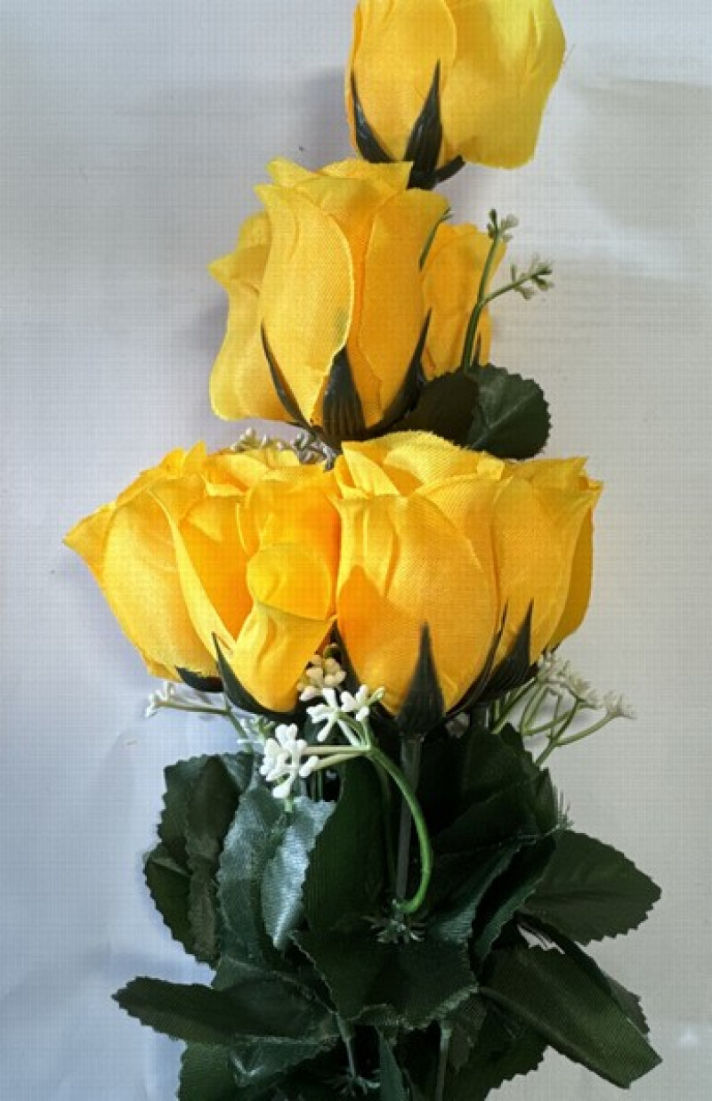 Mākslīgie ziedi Rožu pušķis (dzeltens,violets)
