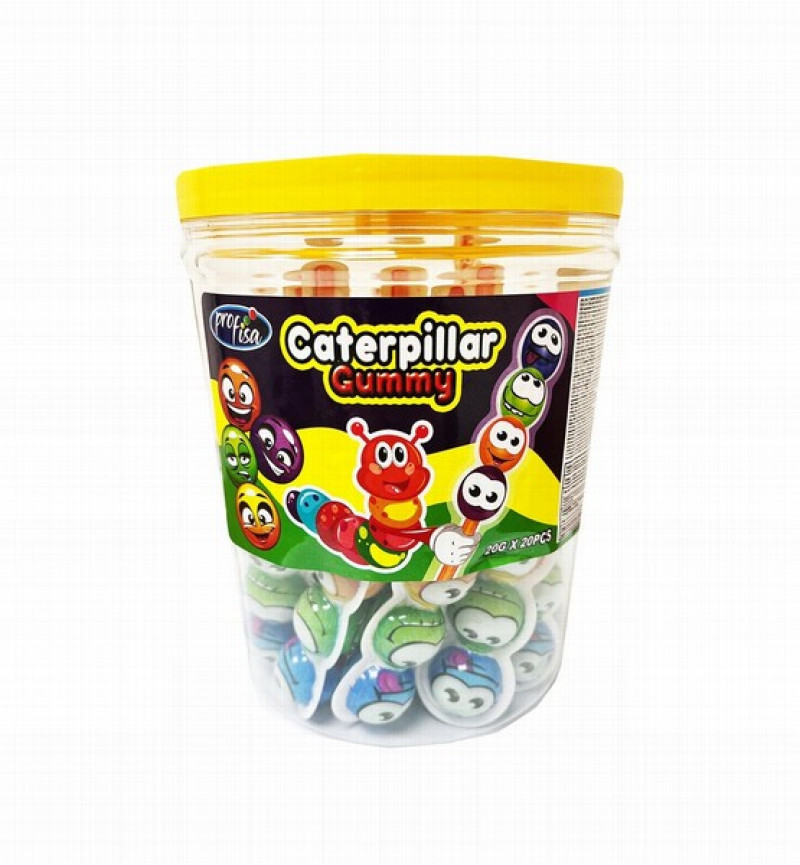 Želejkonfektes Caterpillar gummy 20g*20gb (11.12.27) Ķīna