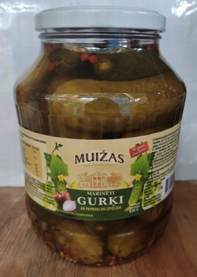 Gurķi konservēti Muižas ar papriku un sīpoliem 1.55kg  (06.09.26)Polija