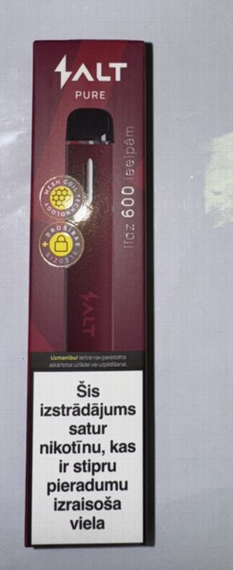 Elektroniskā cigarete vienreizlietojamā SALT pure Dark burgundy 20mg/ 2ml