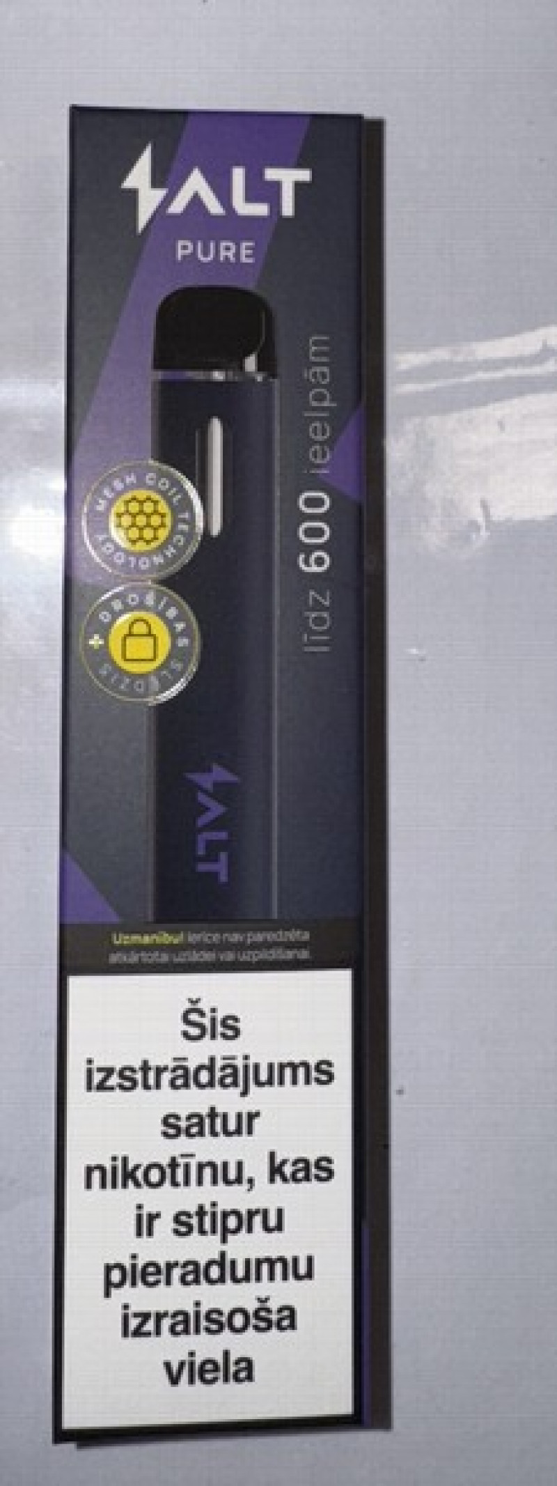 Elektroniskā cigarete vienreizlietojamā SALT pure Dark purple 20mg/ 2ml