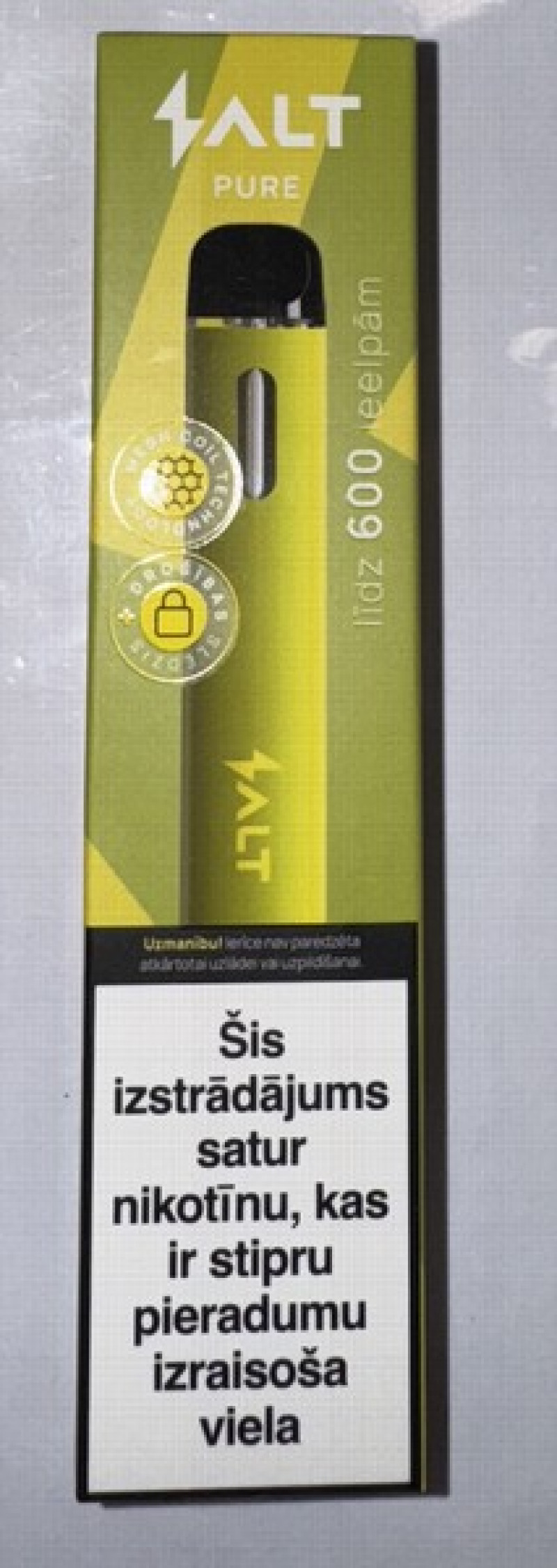 Elektroniskā cigarete vienreizlietojamā SALT pure Spring green 20mg/ 2ml