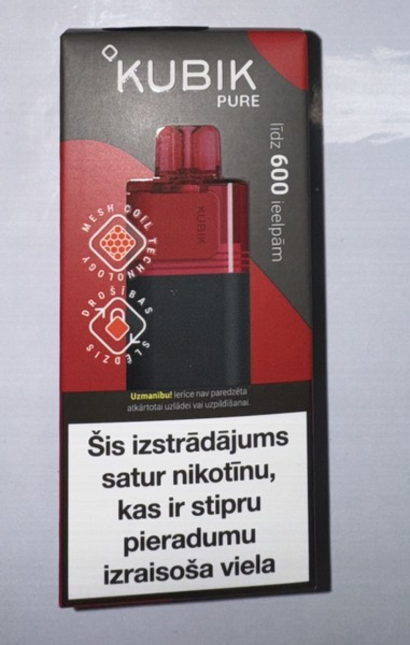 Elektroniskā cigarete vienreizlietojamā KUBIK Ruby red 20mg/ 2ml
