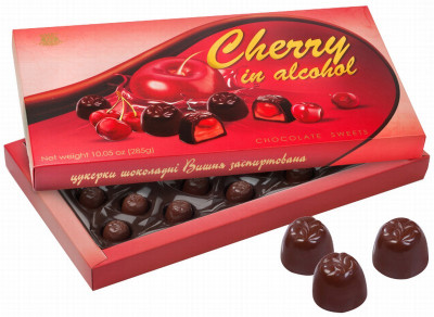 Konfekšu kaste Cherry in alcohol 285g 1/6(01.01.26) Ukraina