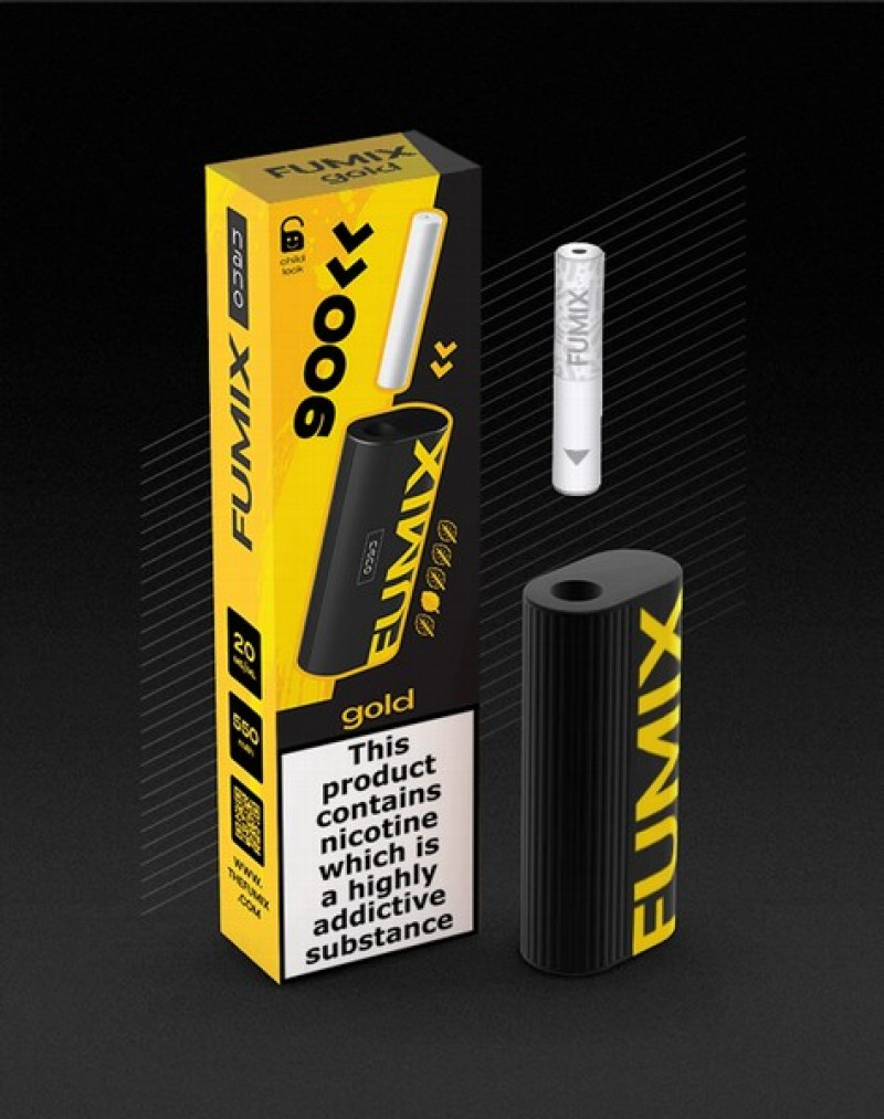 Elektroniskā cigarete vienreizlietojamā FUMIX NANO gold 2ml/2% 900 ieelpas Ķīna