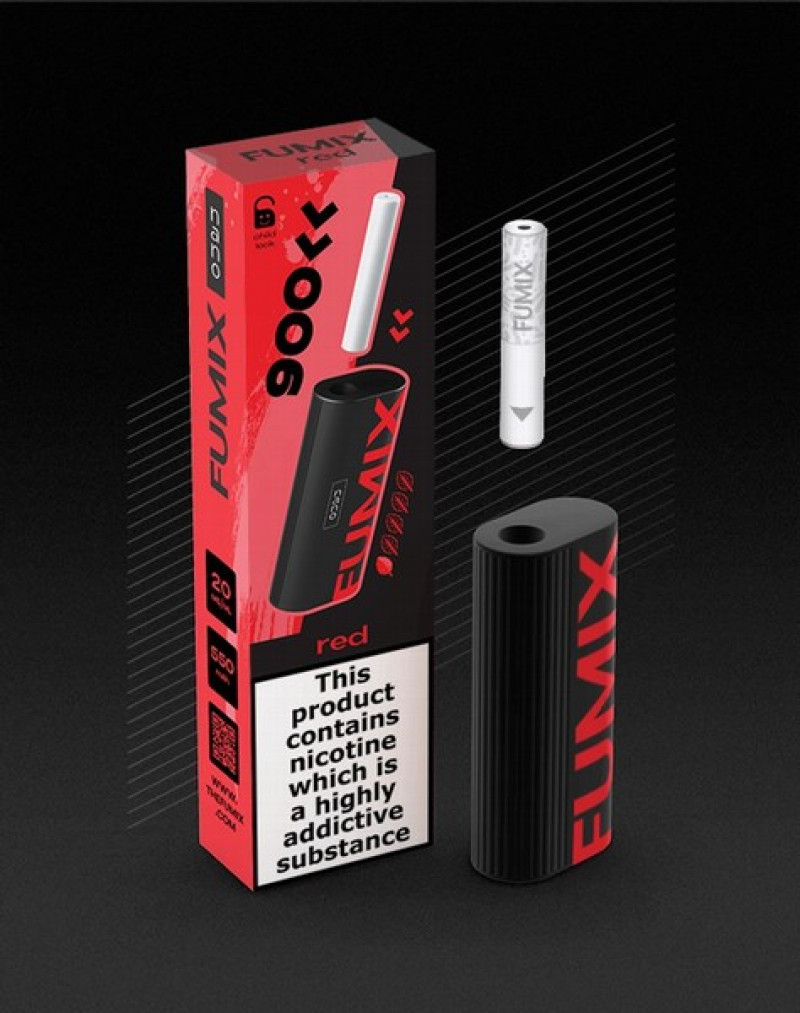 Elektroniskā cigarete vienreizlietojamā FUMIX NANO red 2ml/2% 900 ieelpas Ķīna