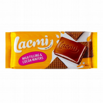 Šokolāde Roshen Lacmi ar piena pildījumu un vafelēm 90g (04.03.26)
