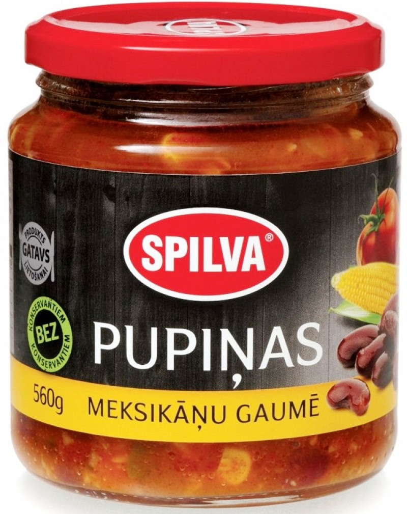 Pupiņas Meksikāņu gaumē Spilva 560g  (03.01.2027)