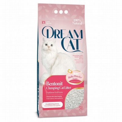 Smiltis kaķu tualetei cementējošas Dream cat baby powder 5l(25.08.28)