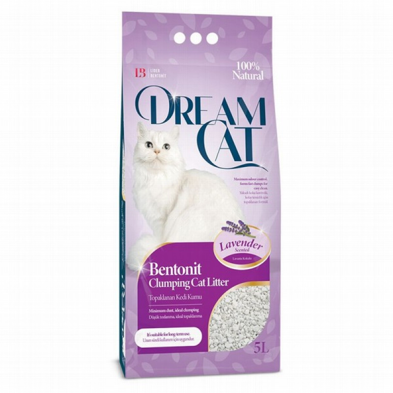 Smiltis kaķu tualetei cementējošas Dream cat Lavander 5l(22.12.28)