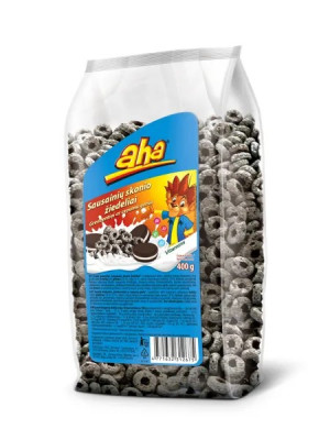 Sausās brokastis Aha gredzentiņi ar cepumu garšu 400g (18.07.26)Lietuva
